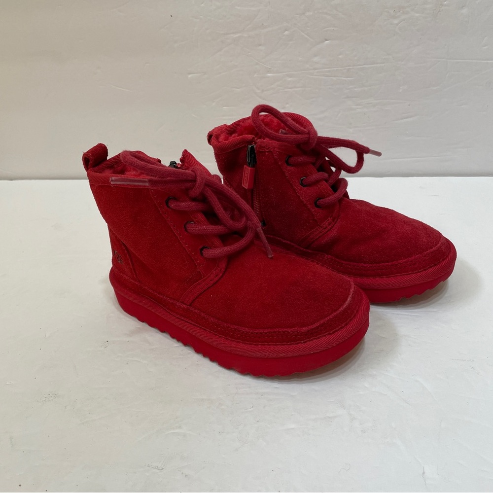 UGG NEUMEL II WATER RESISTANT CHUKKA BOOTS IN RED SUEDE